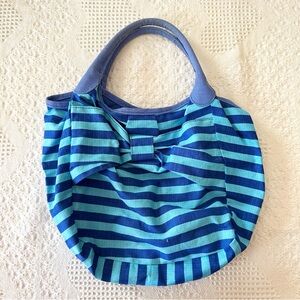 Striped Purse Handbag Blue Bow Twee Preppy Beach Vacation Tropical Colorful
